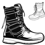 black high-top hiking boots image